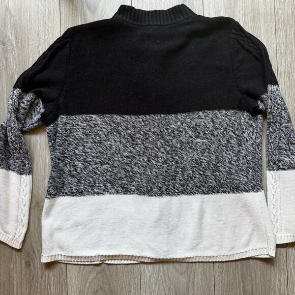 Talbots Chunky Cable Knit Sweater Colorblock Nautical Anchor Fisherman 2X Button - Picture 8 of 8